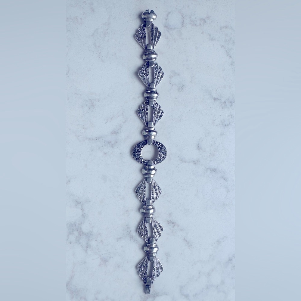 Vintage Sterling Silver Marcasite Bracelet